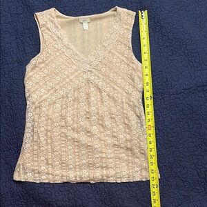J. Jill Cream Fitted Lace Tank Top